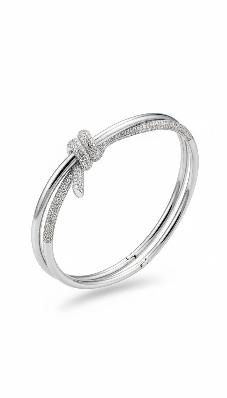 Silver Plated T&C Logo Bangle Bracelet