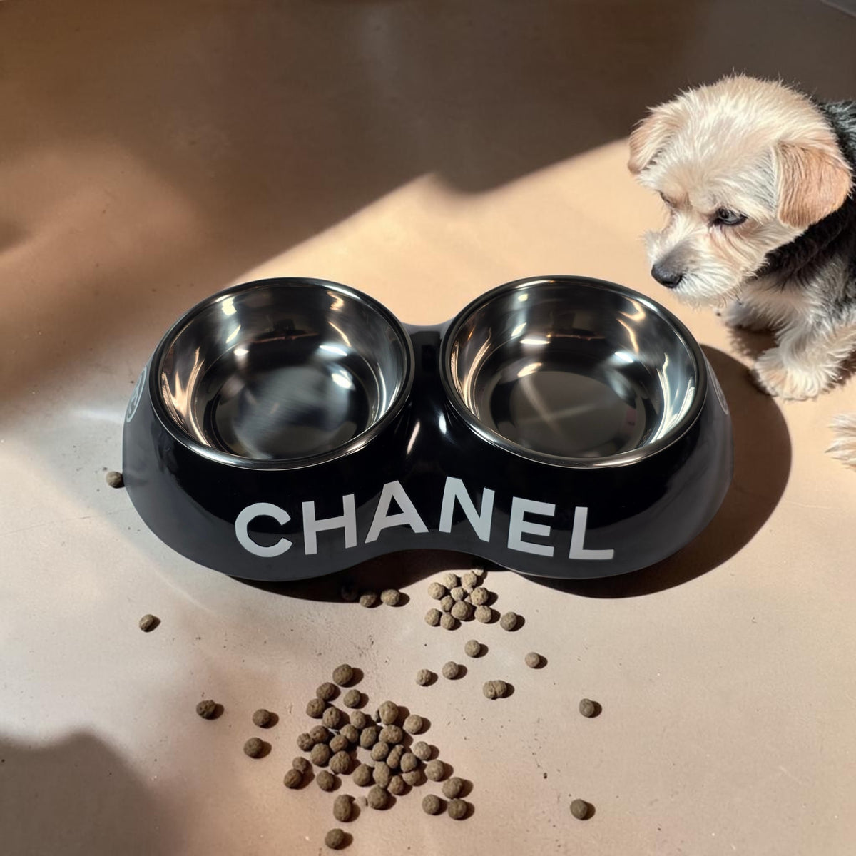 Luxury Pet Feeder 2 sided Black or White