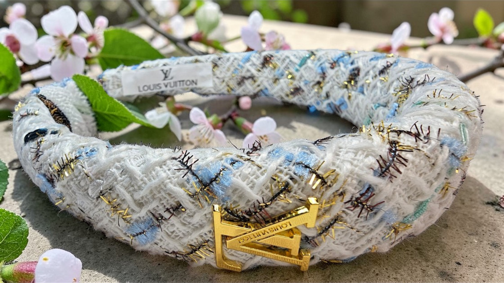 Louis Vuitton White Tweed Headband