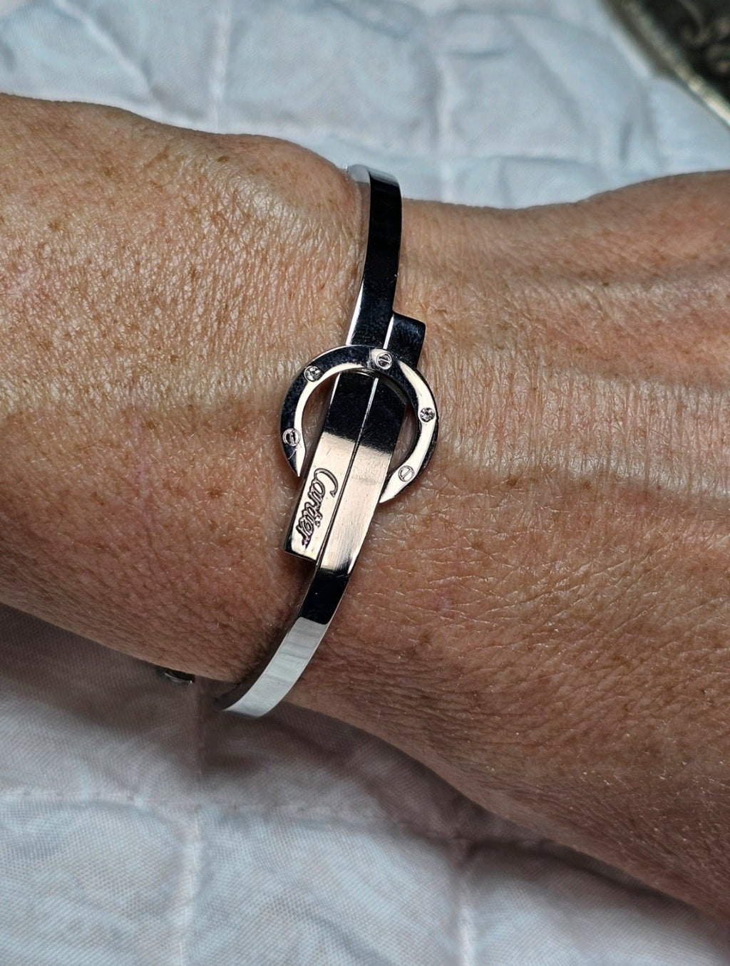 Cartier Silver and Gemstone bangle Bracelet