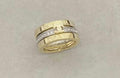 Gold plated CC logo Gemstone Band Ring