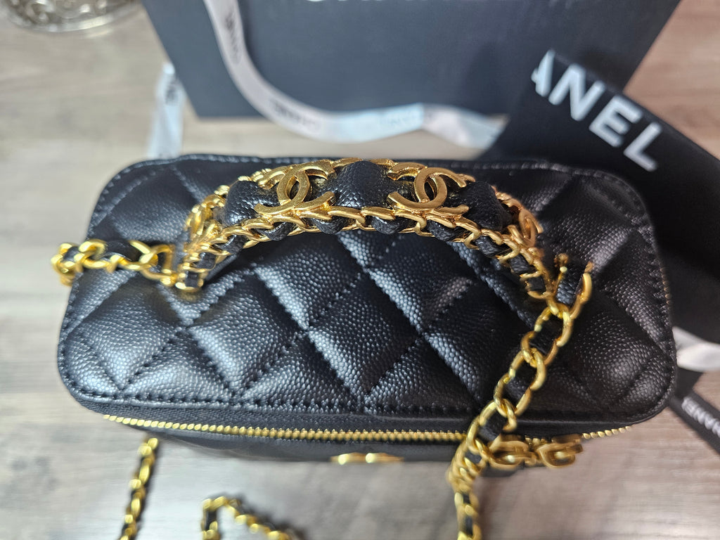 CC logo Black Caviar Medium/Large Vanity New with box and dustbag