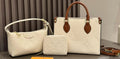 3 piece set L logo Monogram White and Brown
