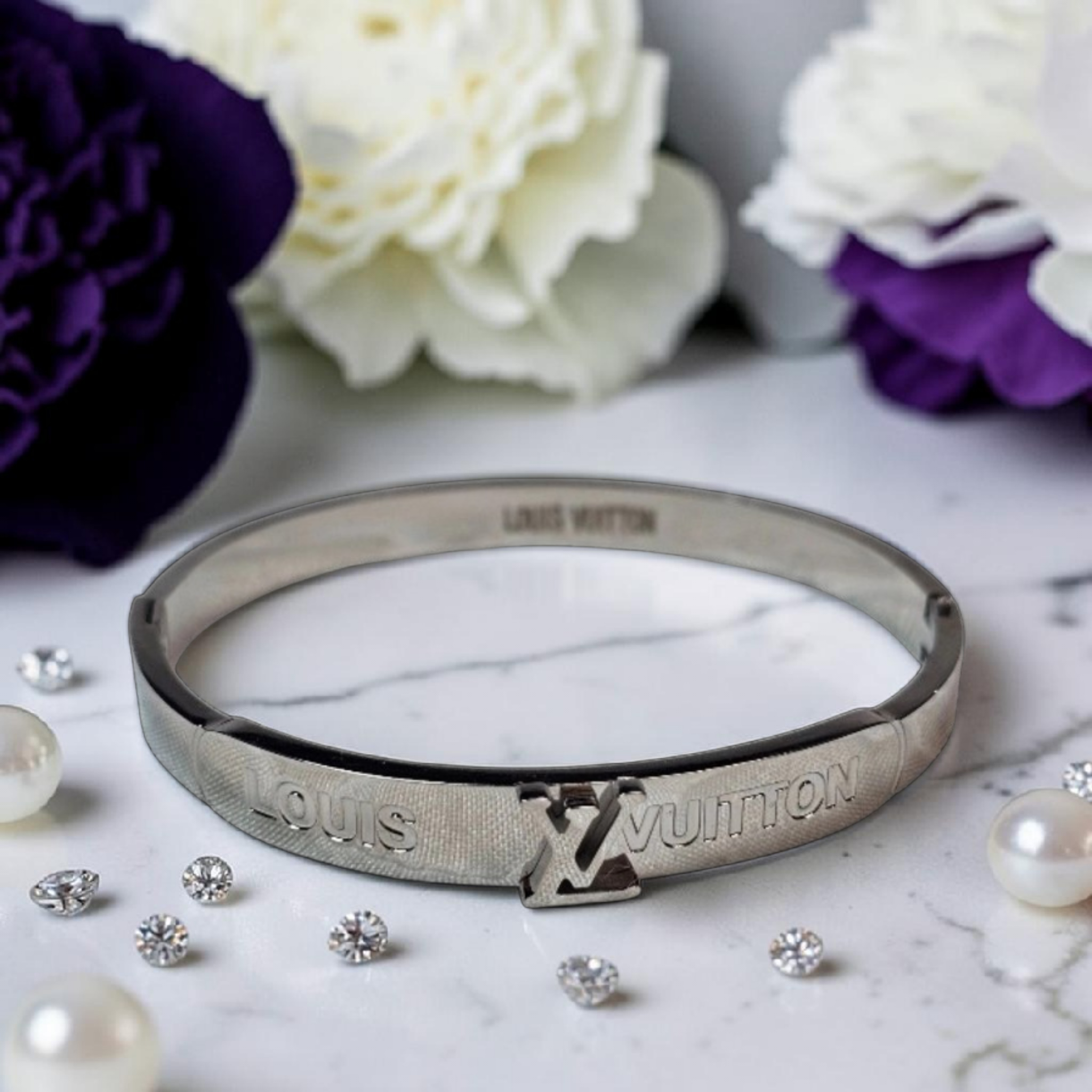 Louis Logo Stainless Steel Cuff bracelet