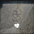 Silver Heart Charm Necklace with Silver snake chain NEW