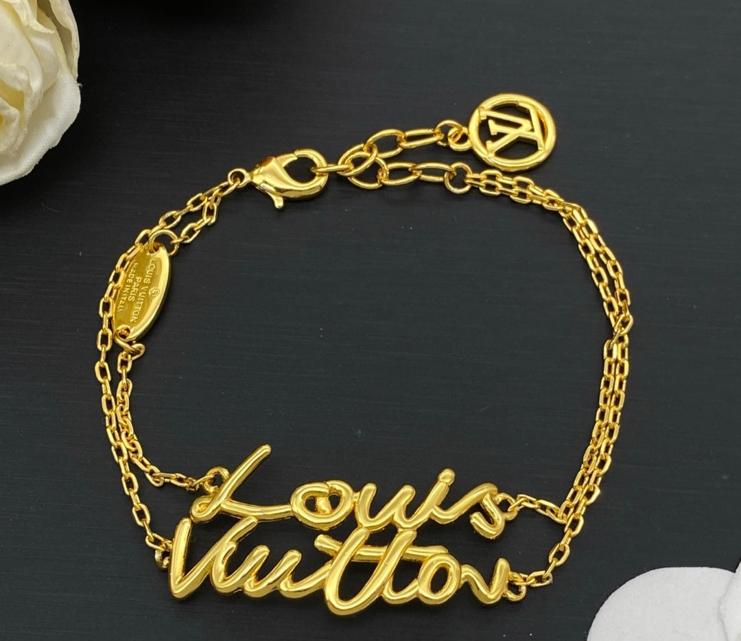 L Logo Name Chain Bracelet