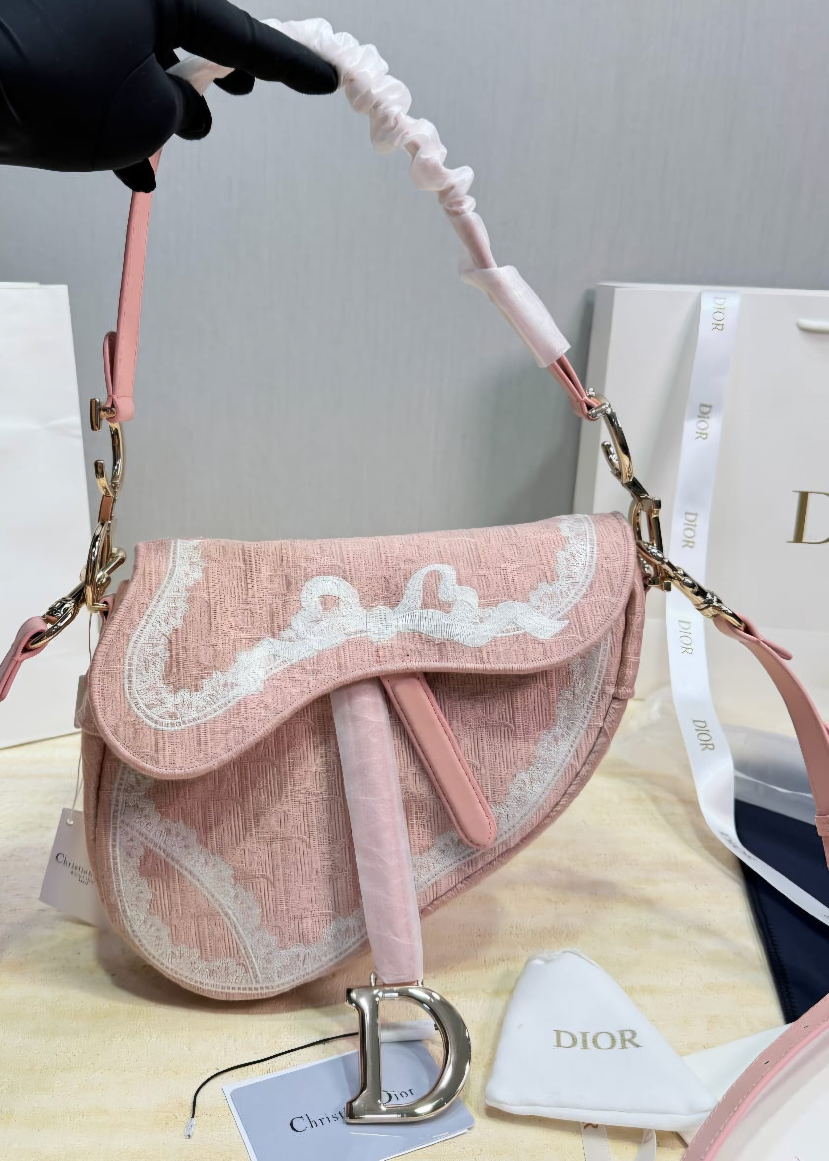 Pink Logo Saddle Bag