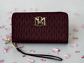 Badgley Mischka Quilted Vegan Leather Wallet in Deep Wine/Plum — NWT