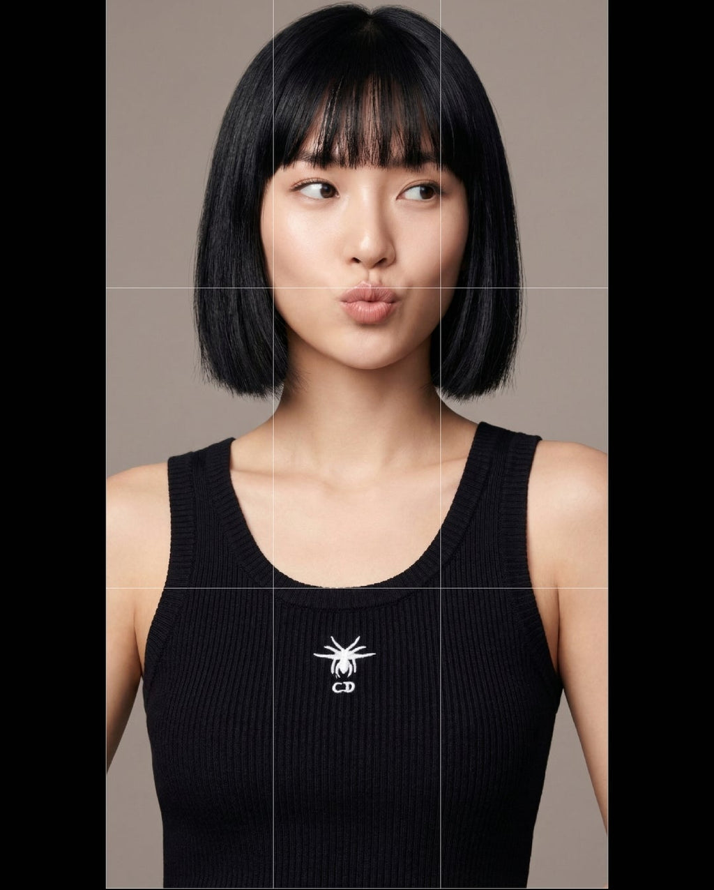 Christian Dior Logo Knit Tank Top w/ Embroidered Spider Black labeled Size US Medium NEW