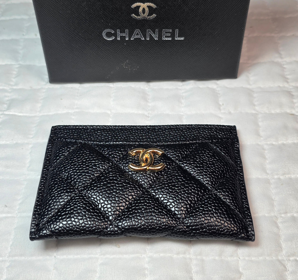 Black Quilted Card Holder