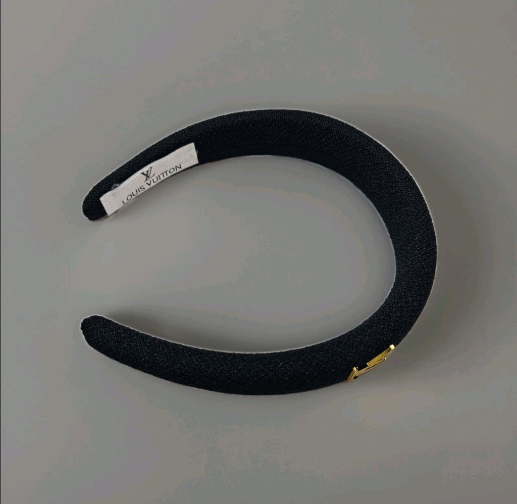 LV Logo Charm Headband Black Denim Tagged New