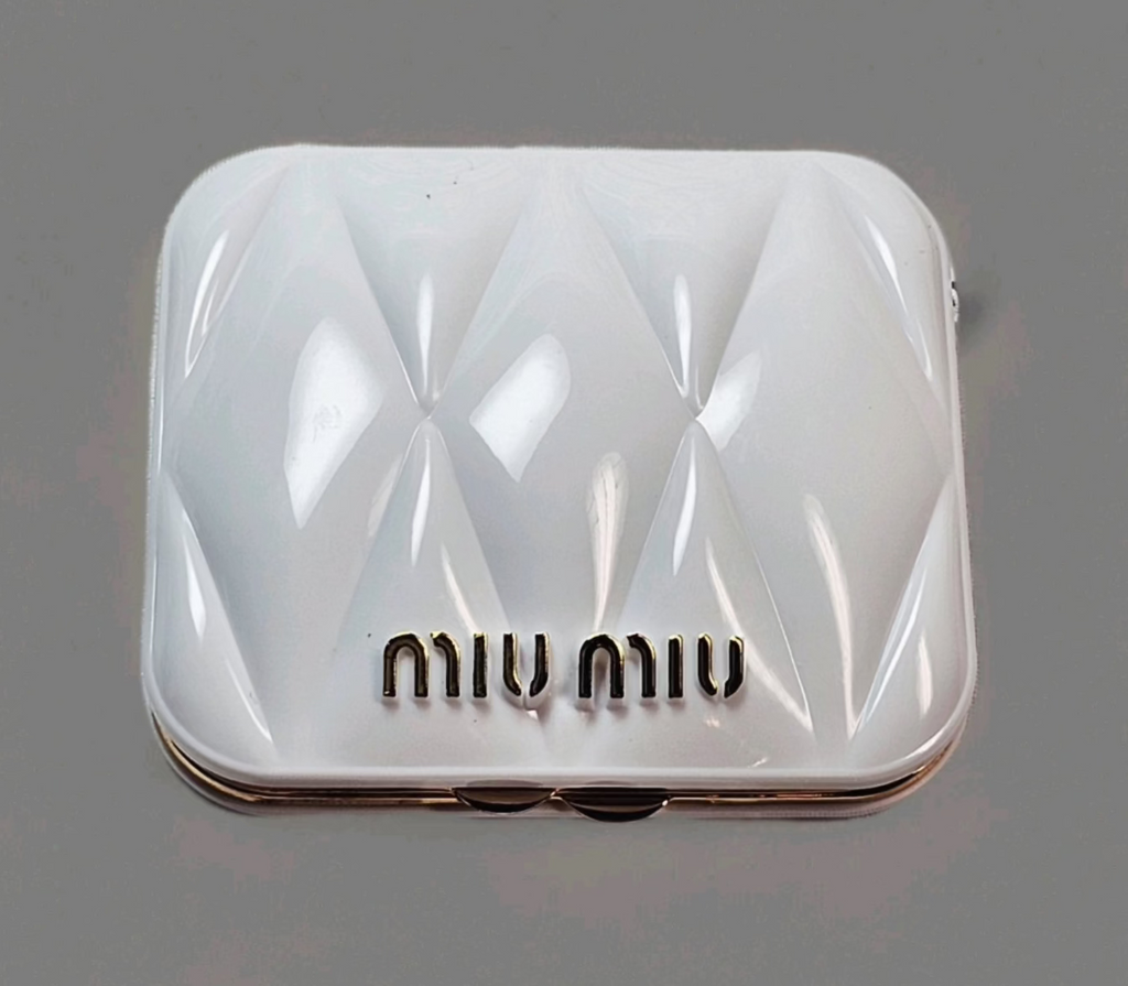 White logo Compact Mirror W/ Dustbag NIB