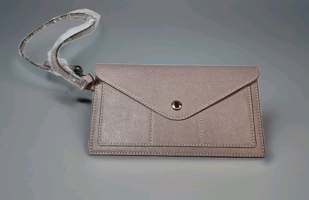 Dooney and Bourke Ashby Saffiano Leather Wristlet Taupe NWOT
