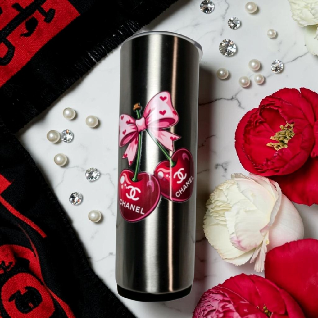 Custom designed CC Logo 🍒 Cherry Tumbler Stainless Steel
