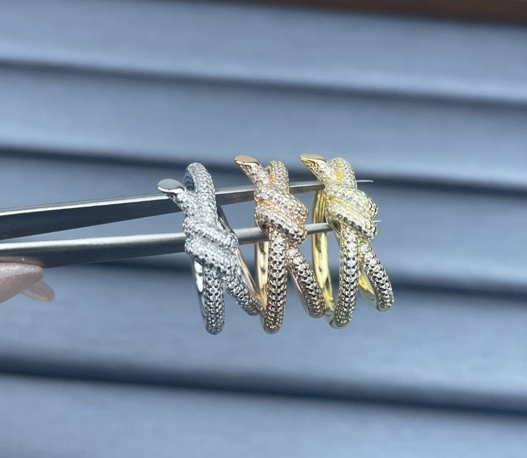 T&C Full Gemstone Twist logo Ring
