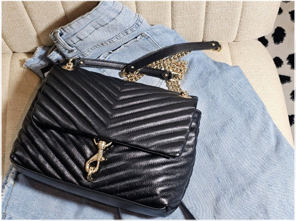 Rebecca Minkoff Black Quilted Leather Convertible Crossbody Handbag NWT & Dustbag