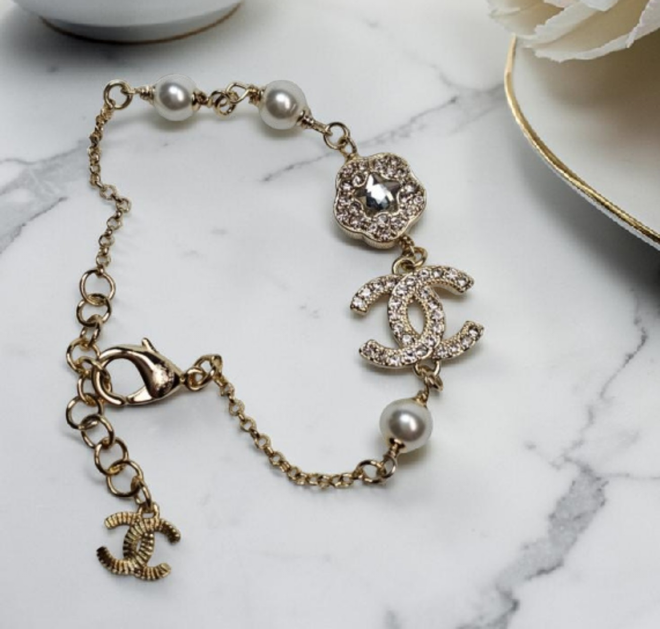 CC Logo Charms Golden Statement bracelet