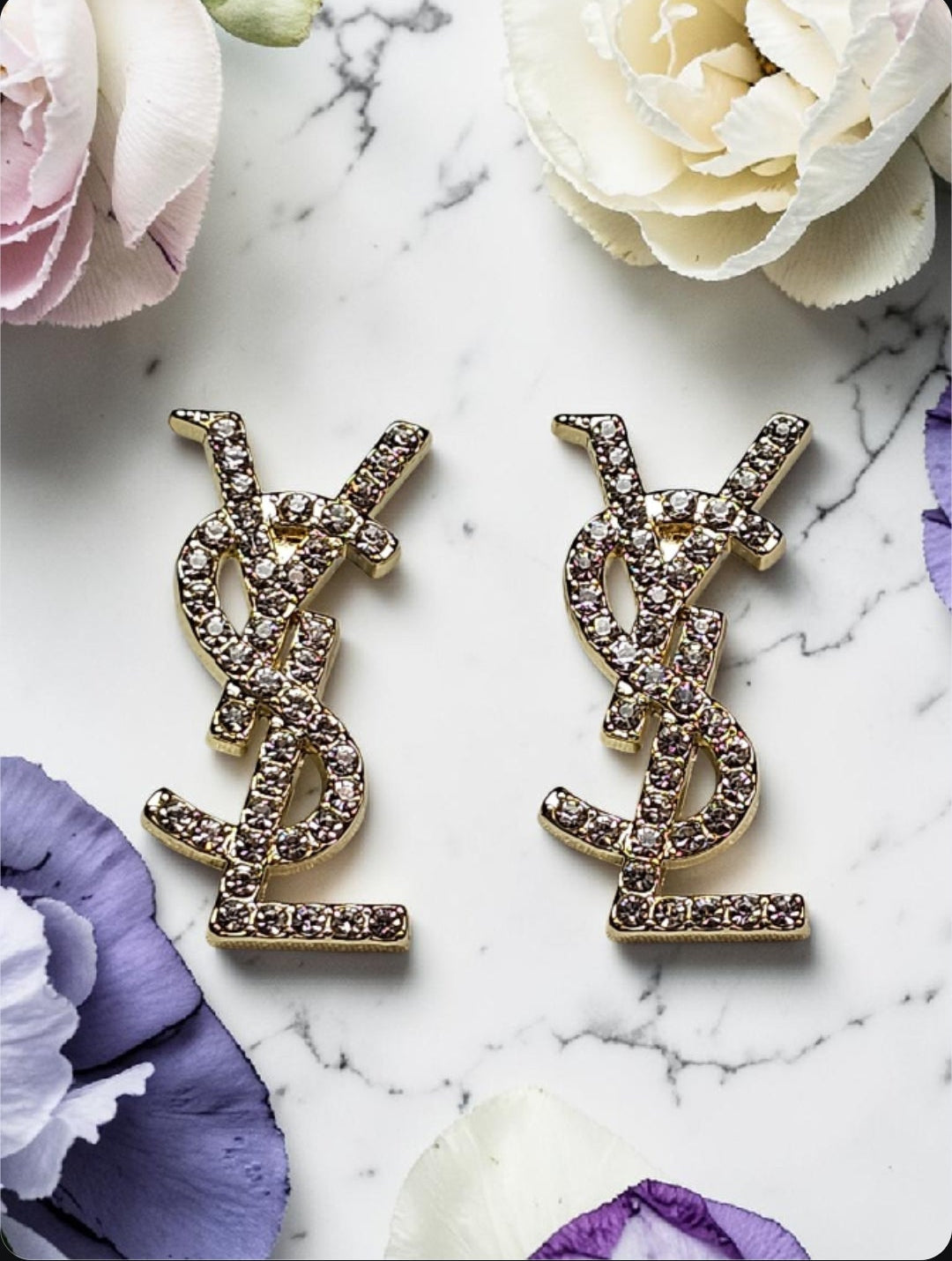 Gold logo charm Earrings