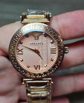 Verse Watch Pink Face Gold Bracelet