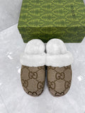 Beige G Slides Fur Interior