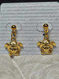Medusa Charm earrings Gold Dangle