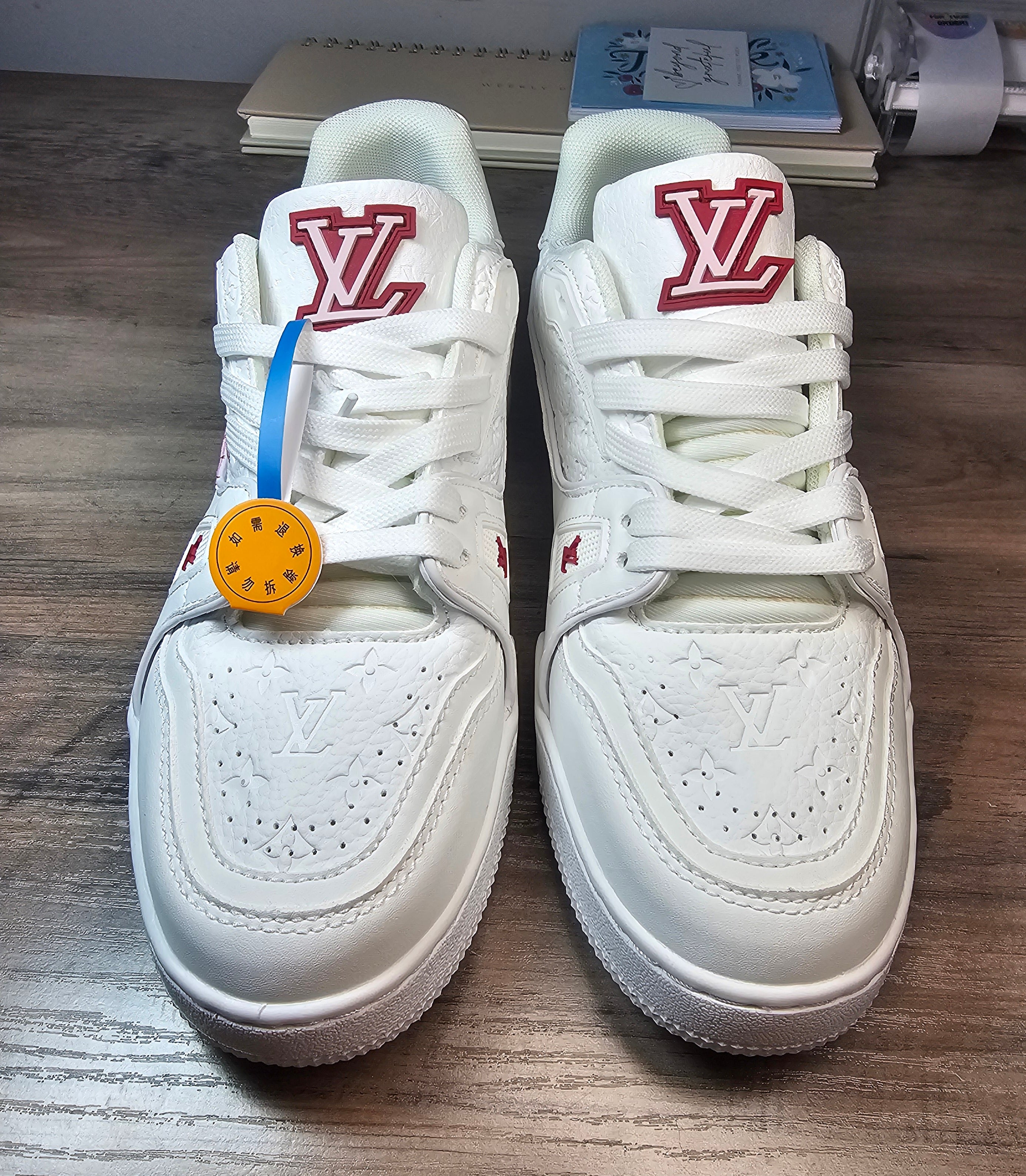 Floral logo sneakers white and pink