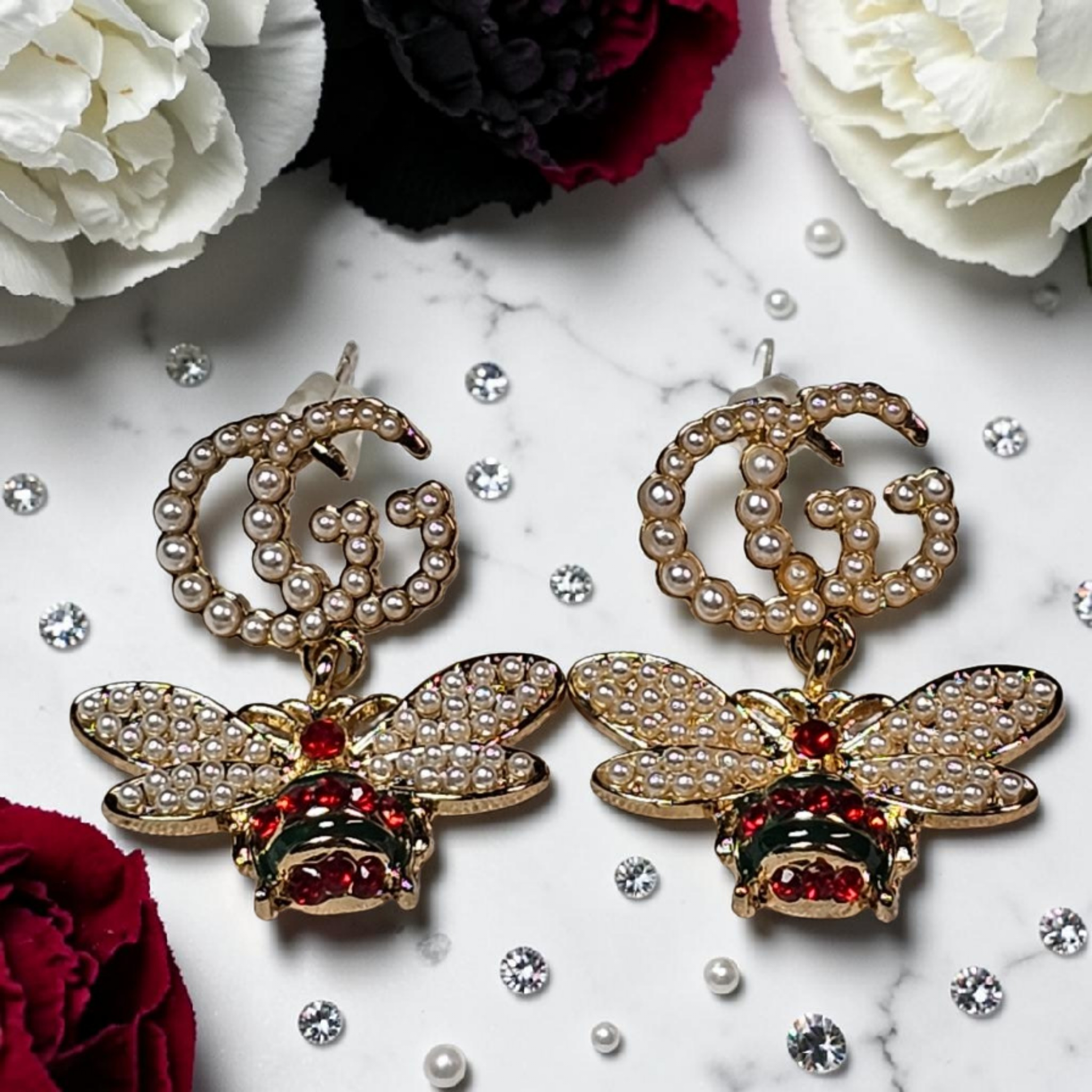 Bee logo Pierced Earrings