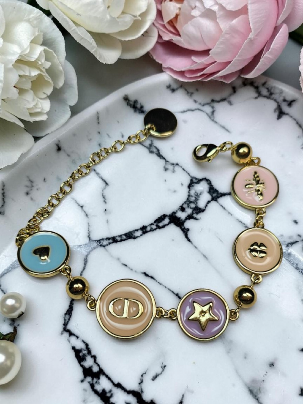 CD Logo Pastel Charm Bracelet