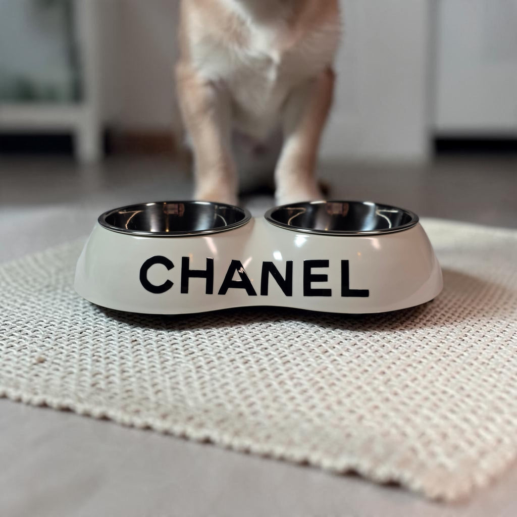 Luxury Pet Feeder 2 sided Black or White