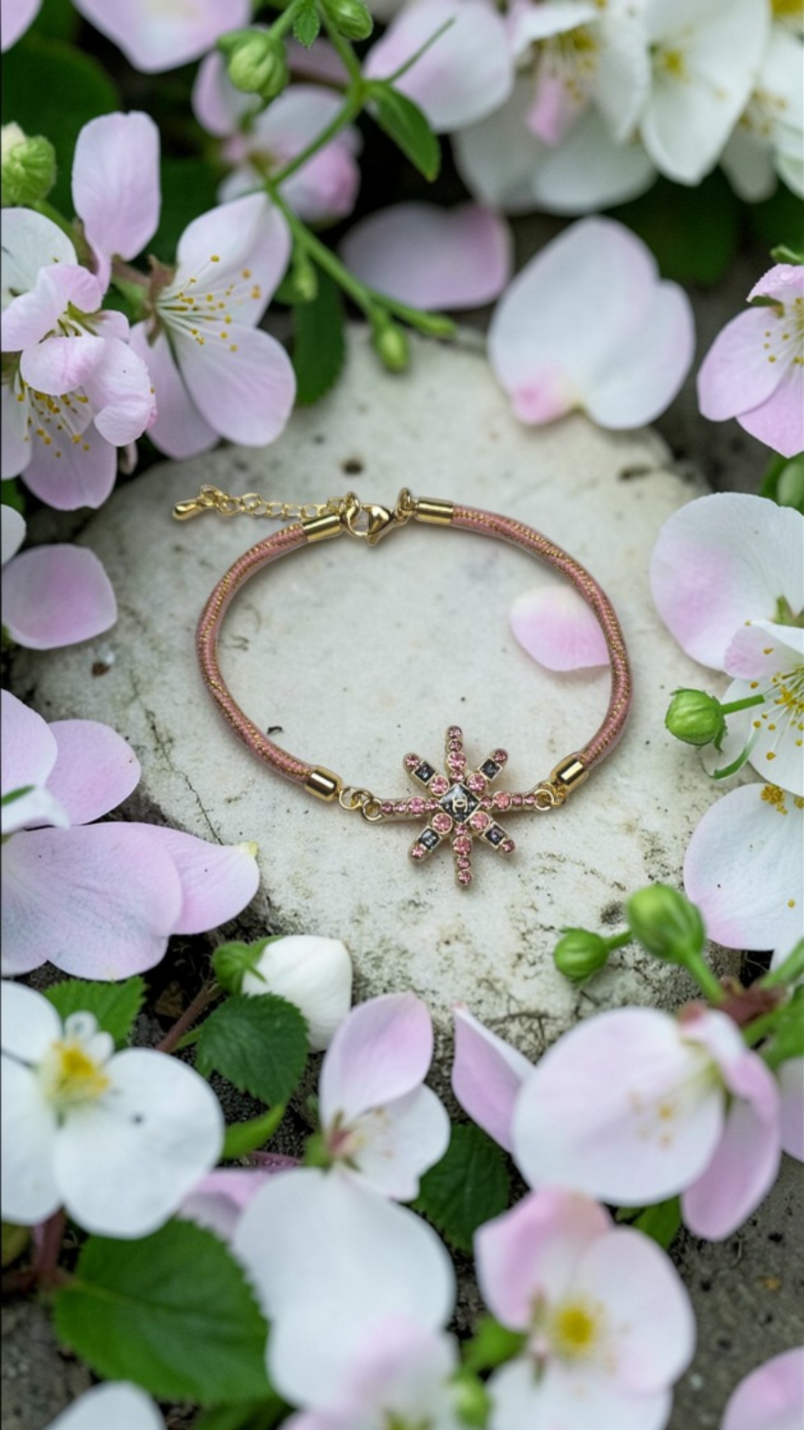 Chanel Inspired Blush Pink Starburst Bracelet NEW