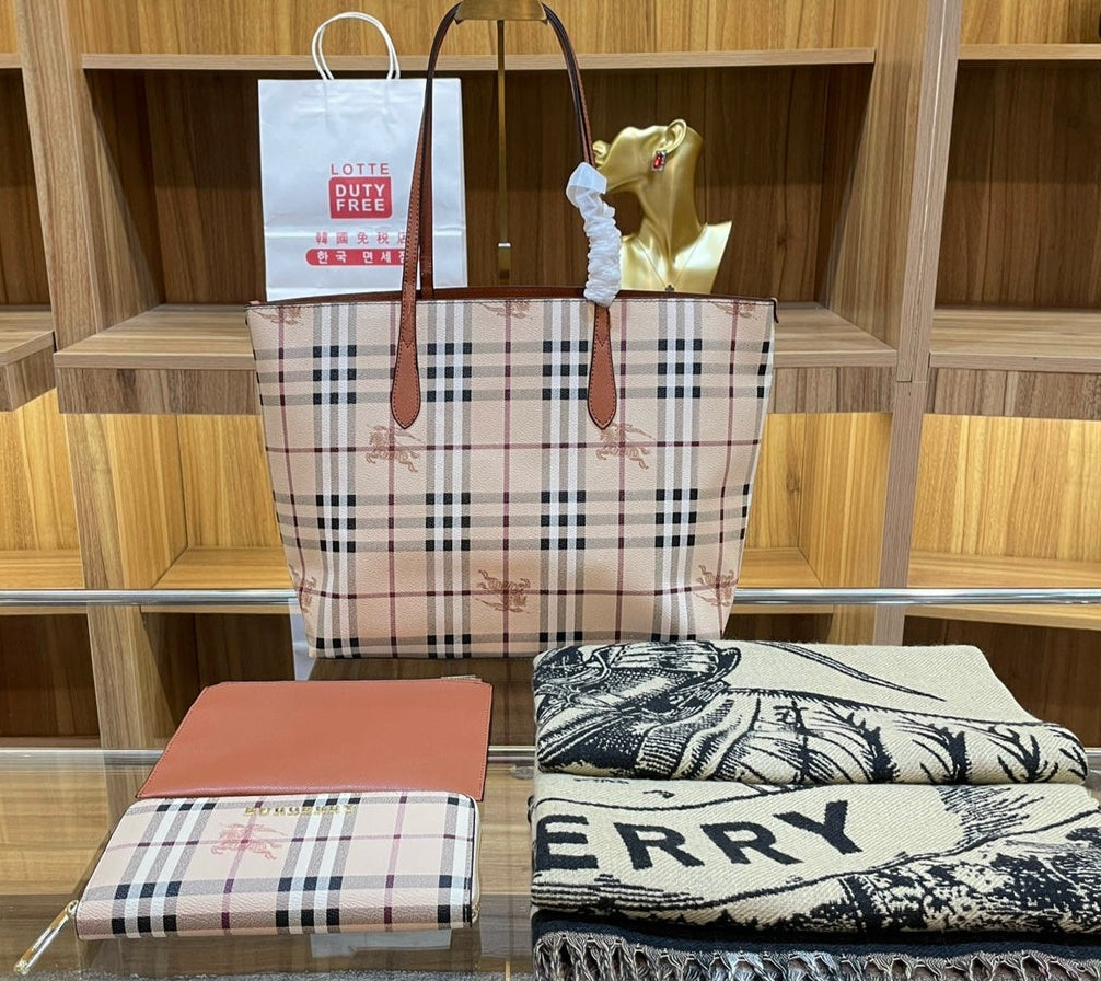 Large Luxury Tote Bag 3 pc Set