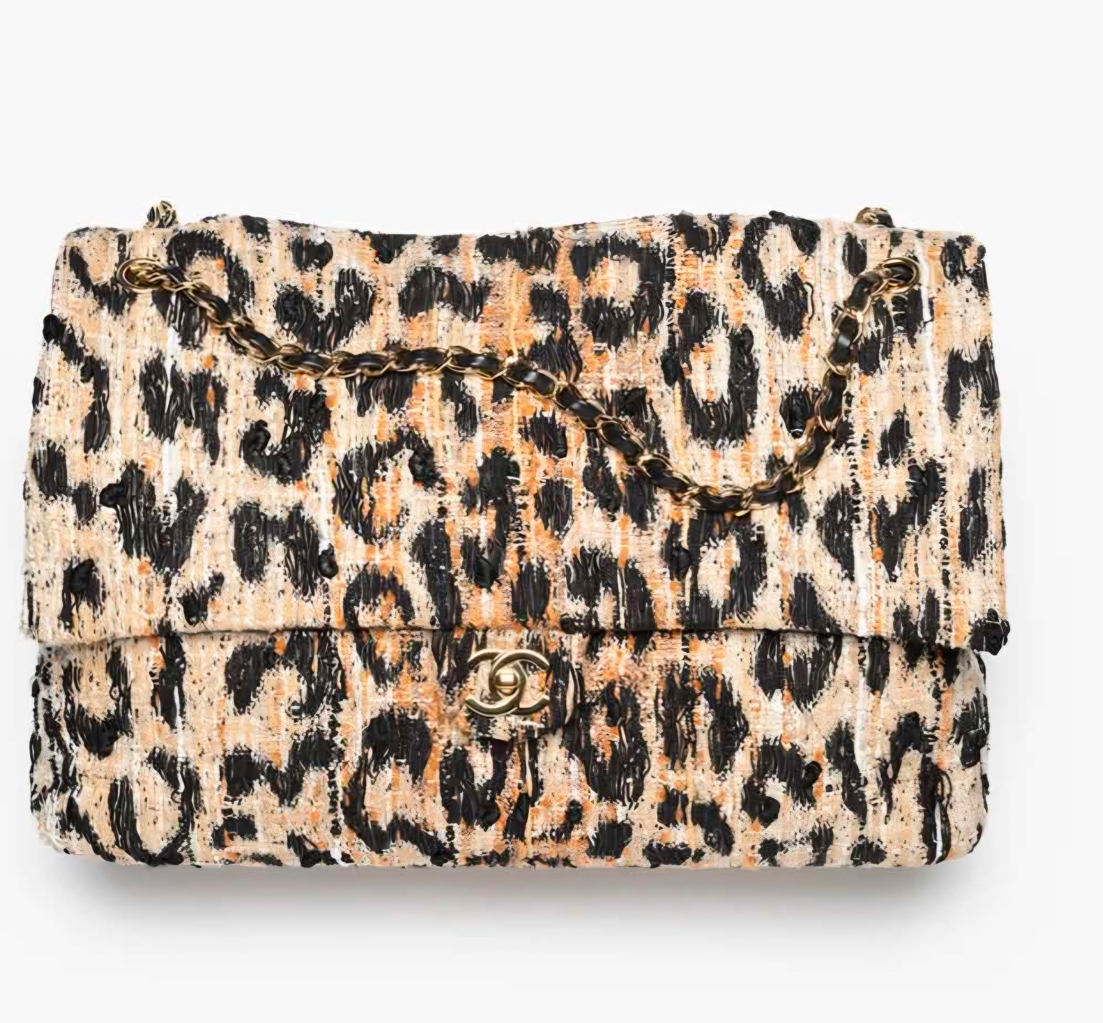 Leopard print Gold Logo Flap Bag