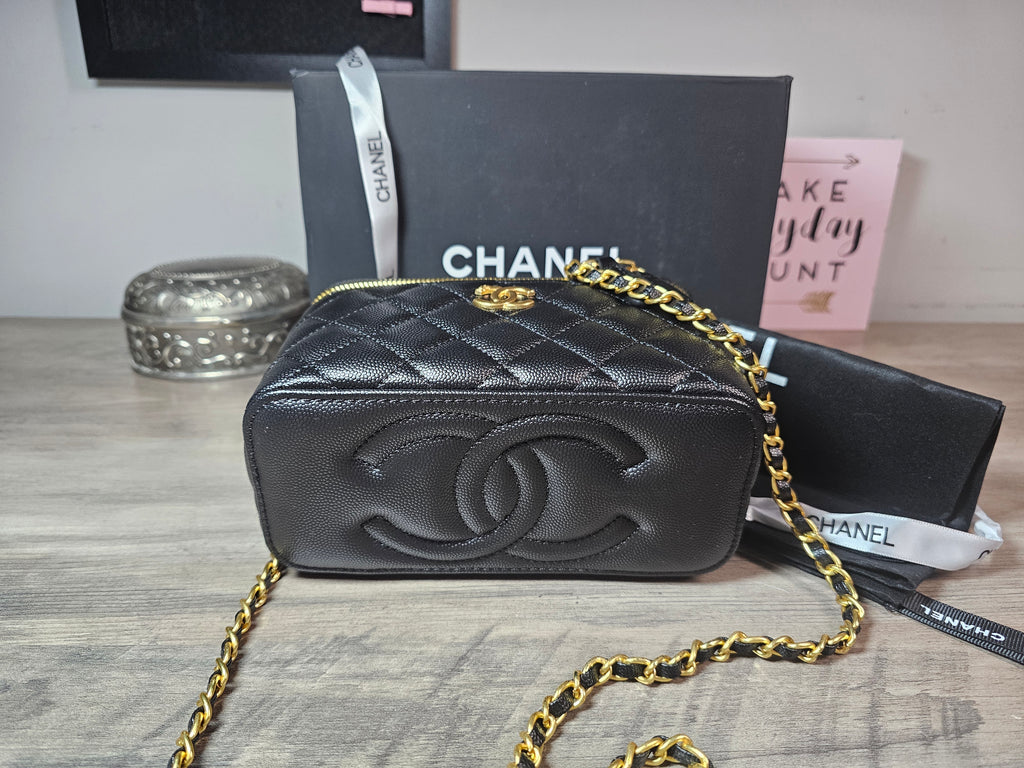 CC logo Black Caviar Medium/Large Vanity New with box and dustbag
