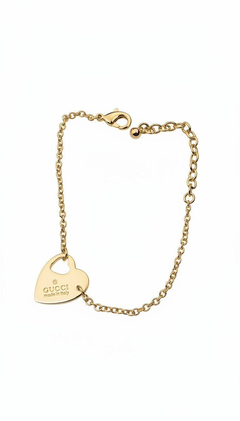 G Logo Heart Charm Bracelet