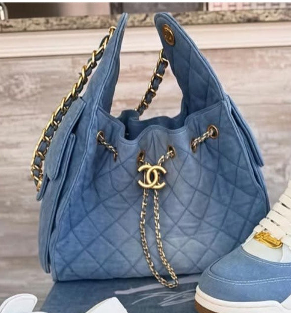 C logo denim light wash M tote bag Preorder