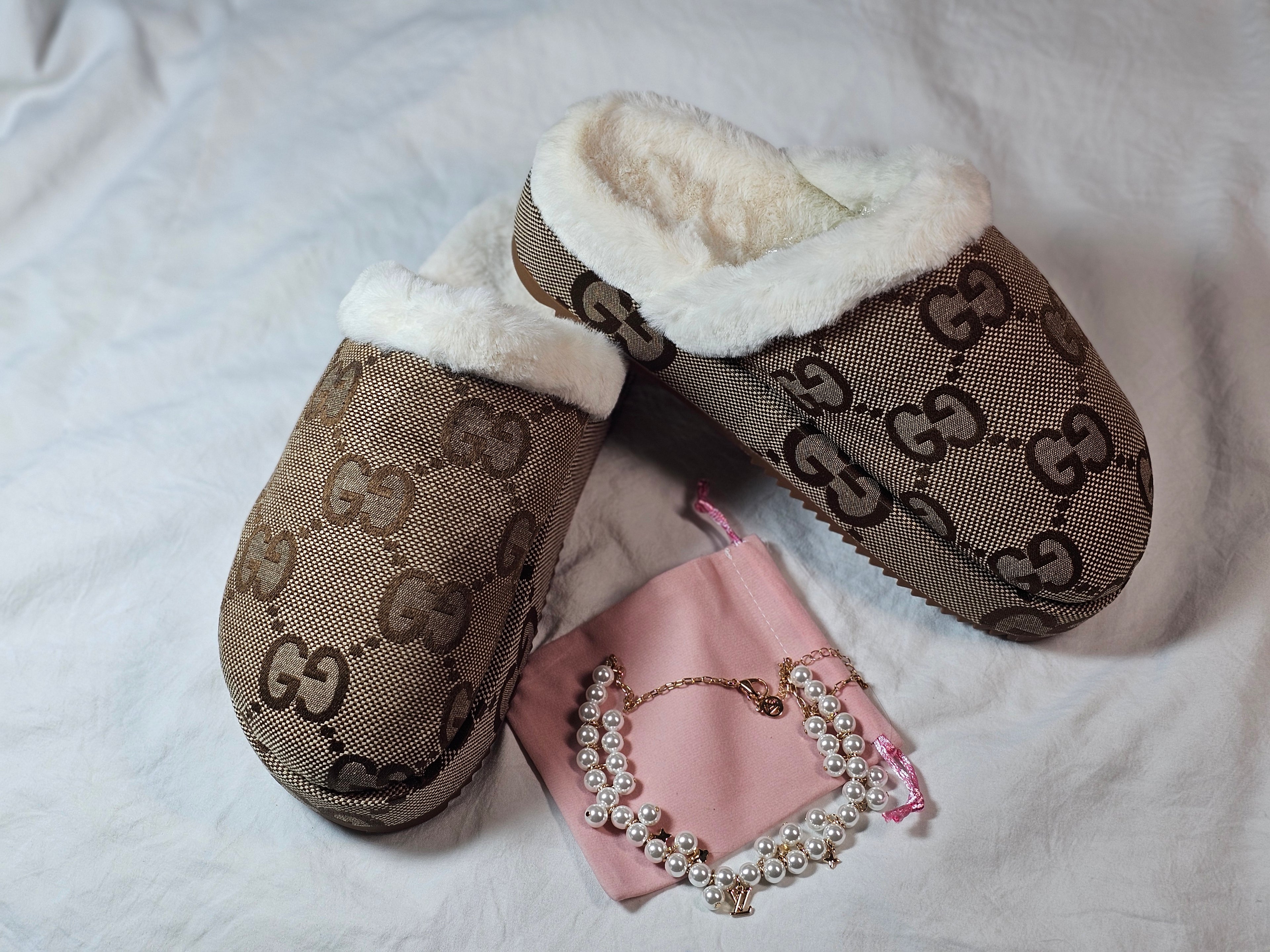 Brown monogram women's platform mules Size US 9/ EU 40
