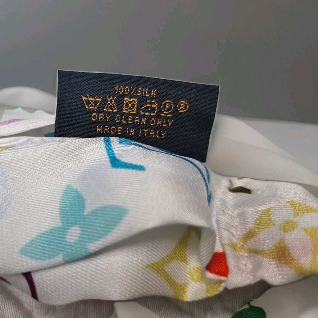 Signature Louis Vuitton Logo 100% Silk stretch hairband