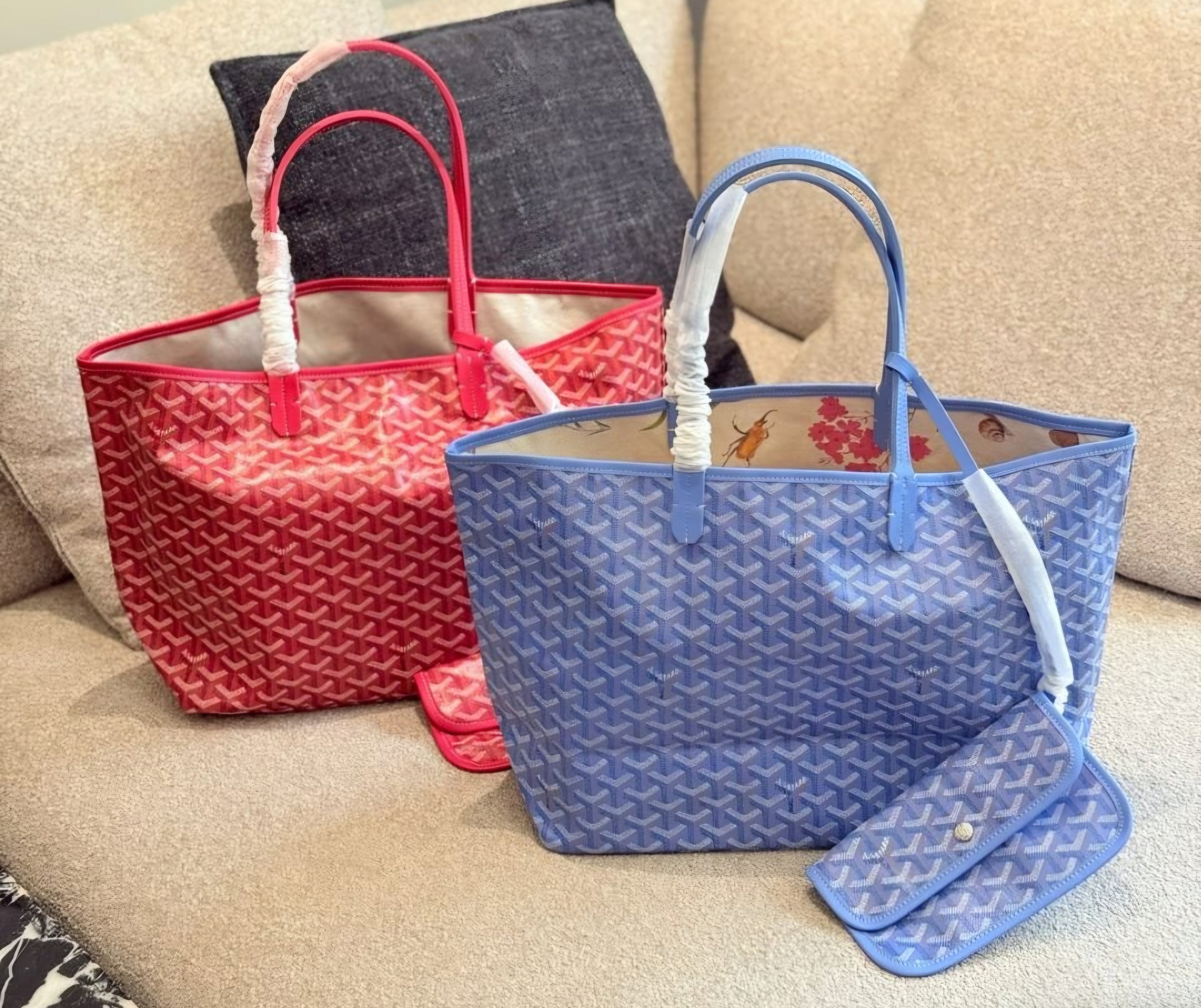 Go limited edition tote bag and pouch set Red or Blue floral