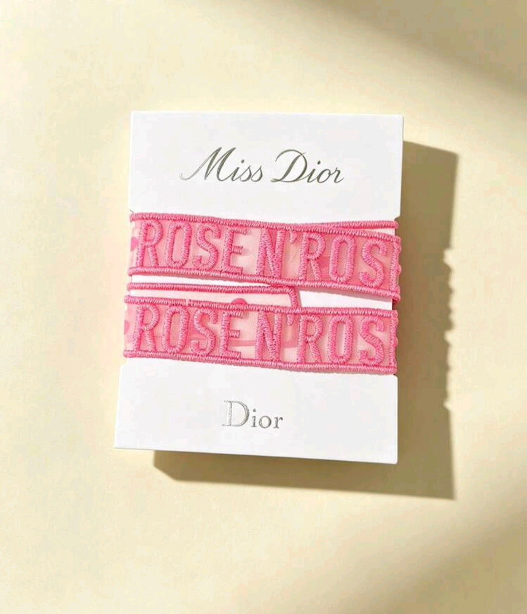 DIOR Pink Hair Tie Bow