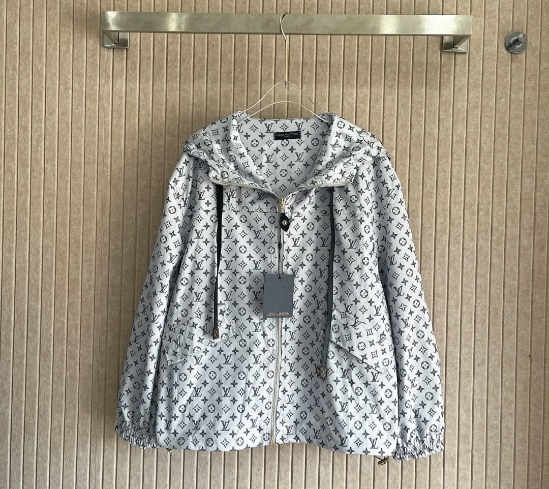 Black and white windbreaker logo monogram jacket