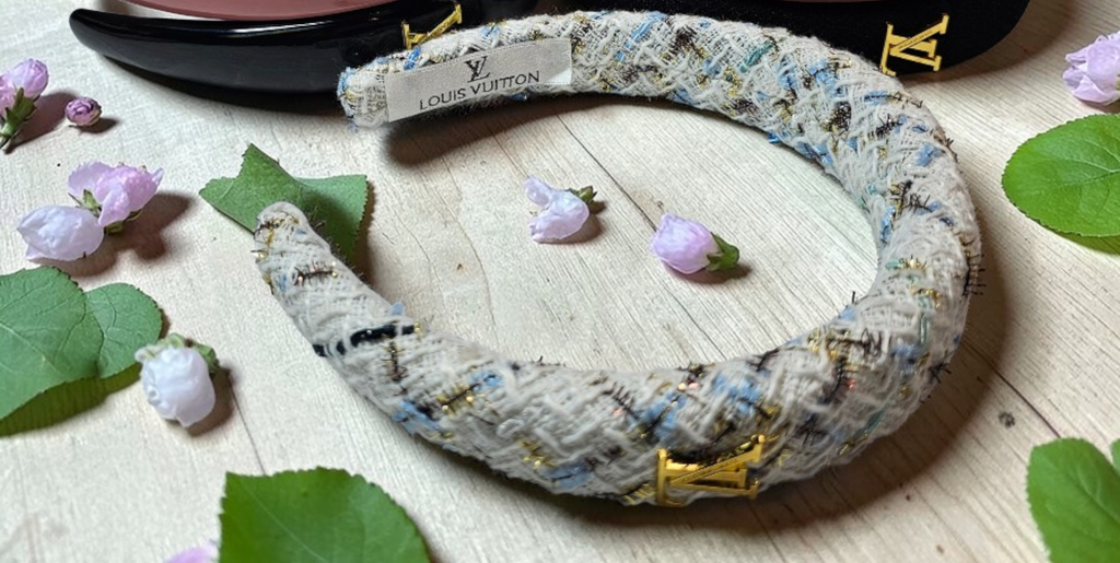 Louis Vuitton White Tweed Headband