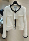 White Blazer Jacket with Contrast Logo