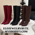 G Logo Suede High heel Boots