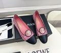 Pink with Sparkles C logo Ballet flats