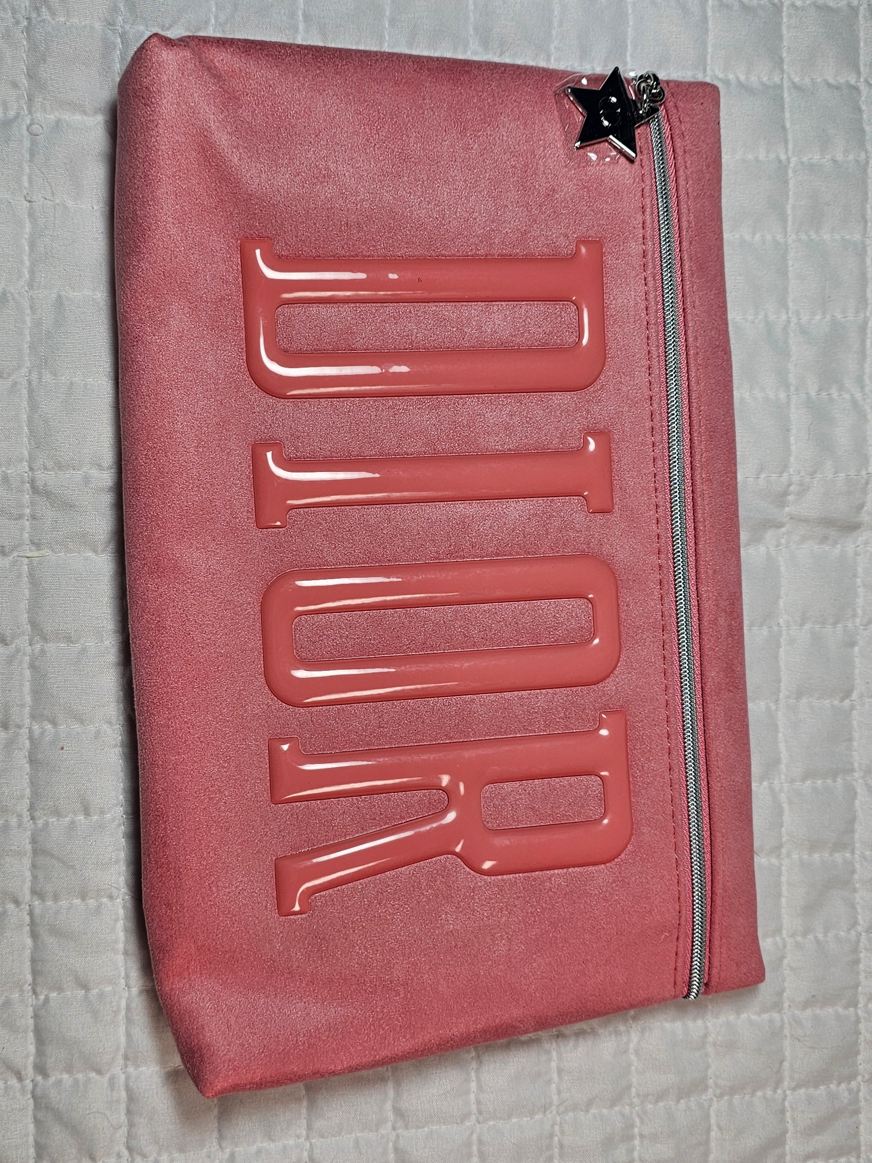 Dior Beautè Blush Pink Puffer Logo Makeup Bag New