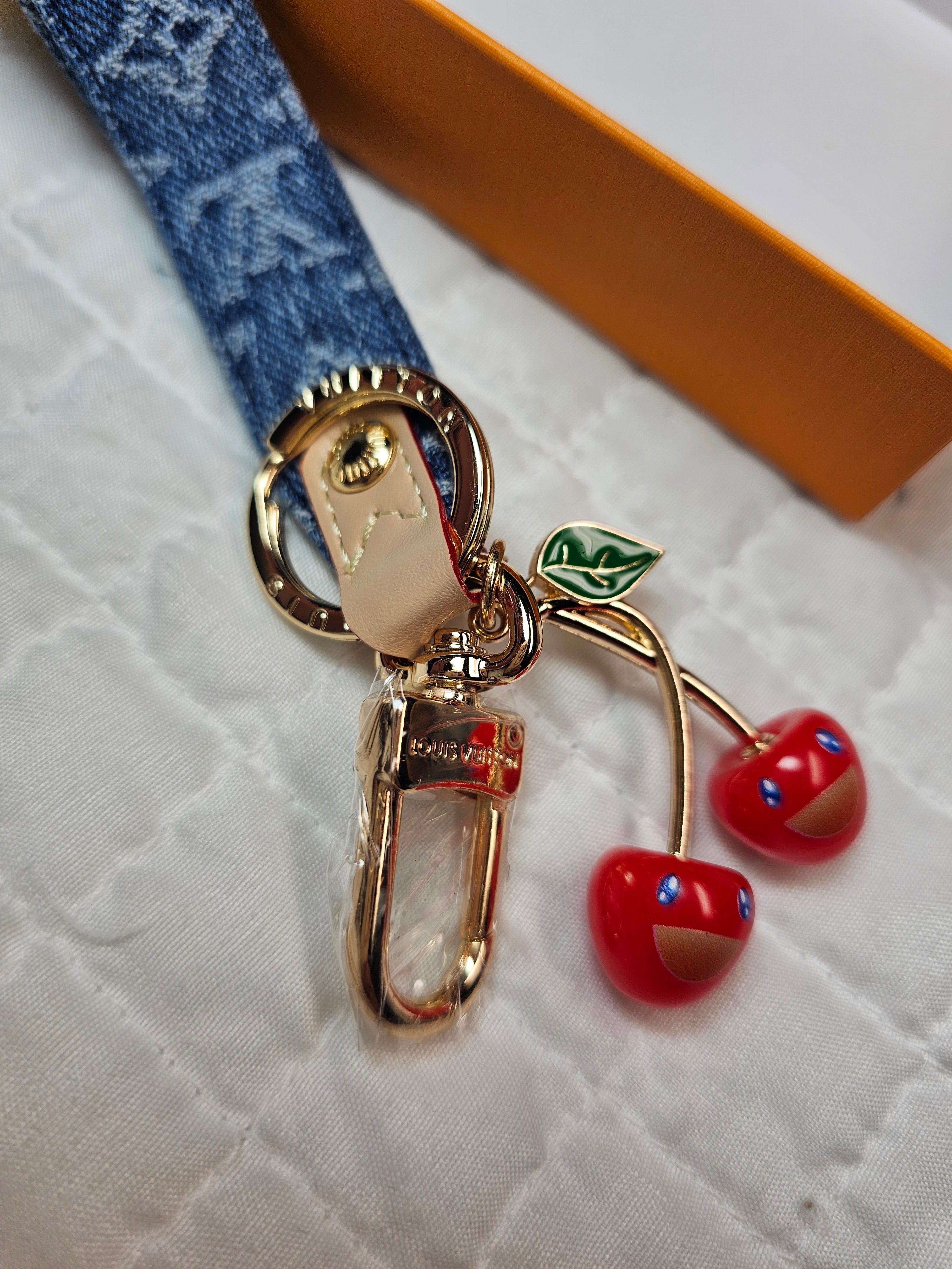Denim and Cherries Louis logo keyring/ Bag charm NIB