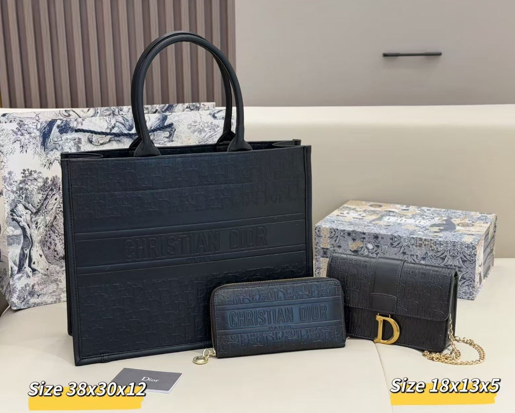 Onyx Black Di logo Large tote bag set