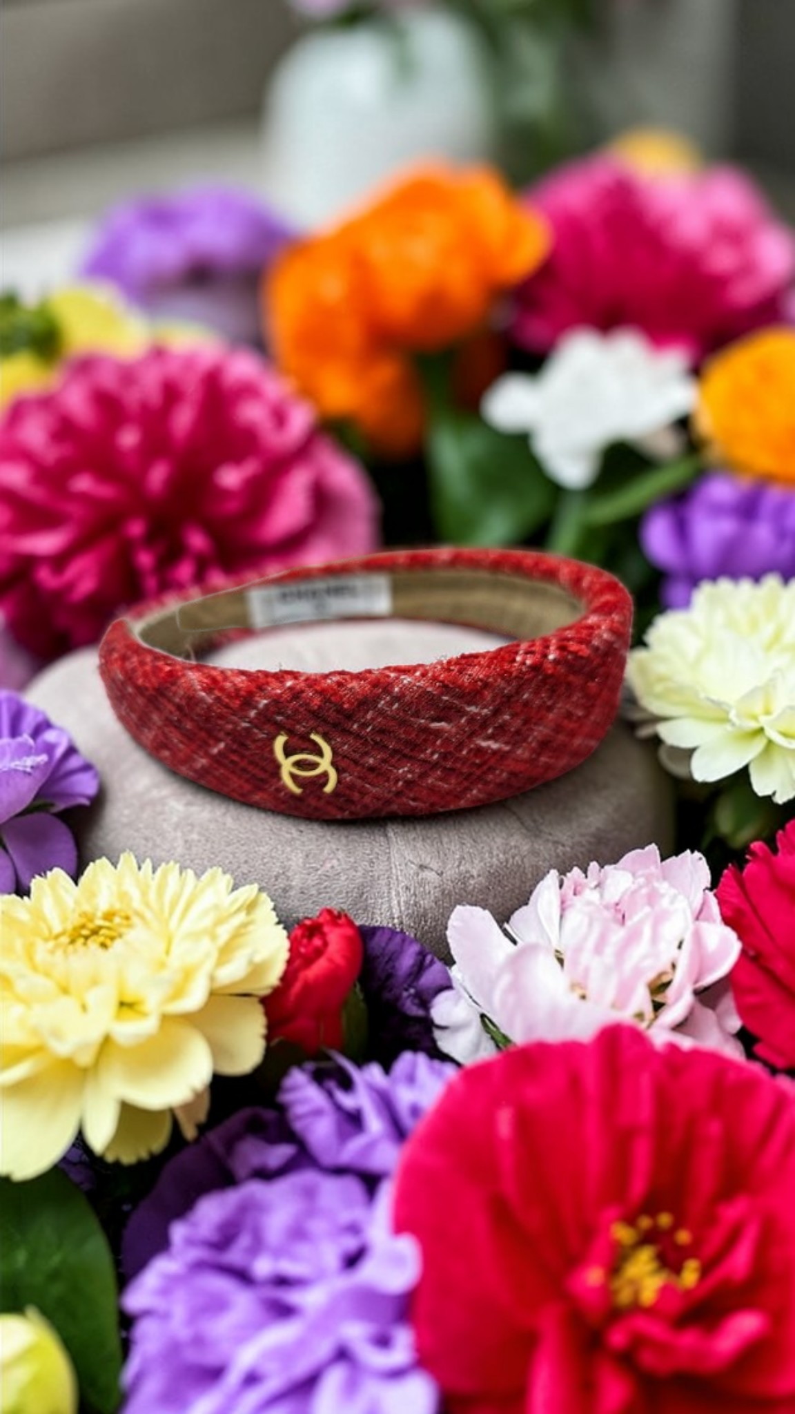 CC logo Red Tweed Headband
