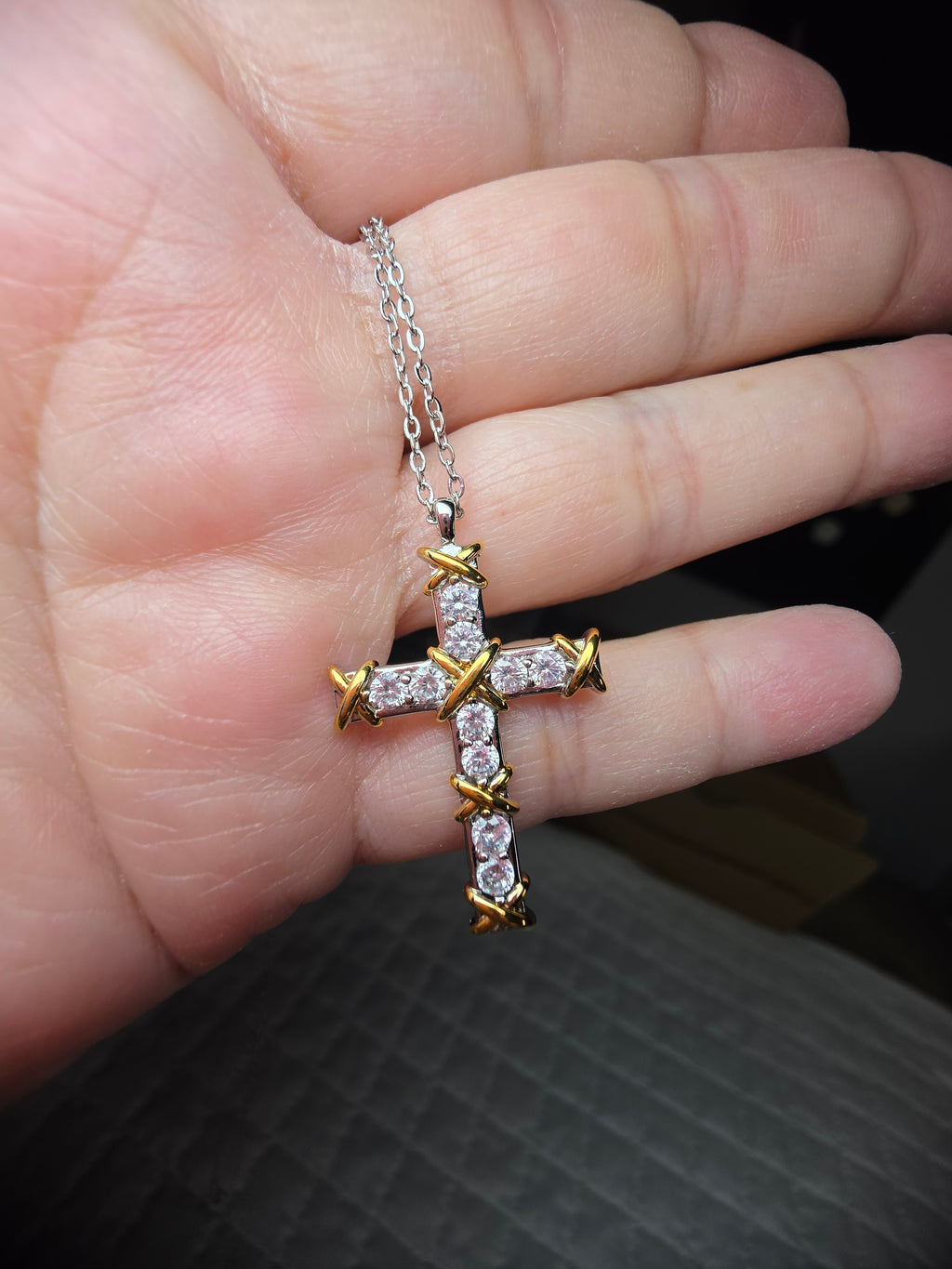 T&C Cross Pendant Chain Necklace