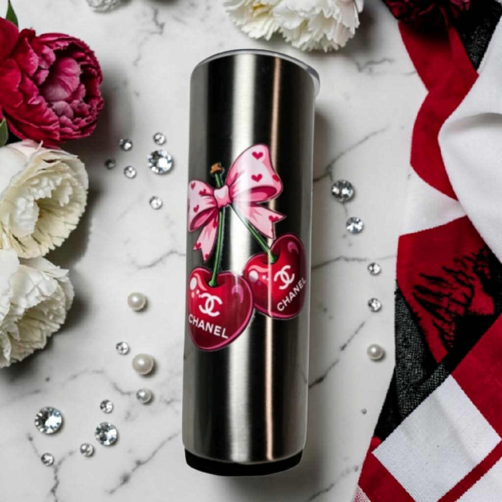 Custom designed CC Logo 🍒 Cherry Tumbler Stainless Steel